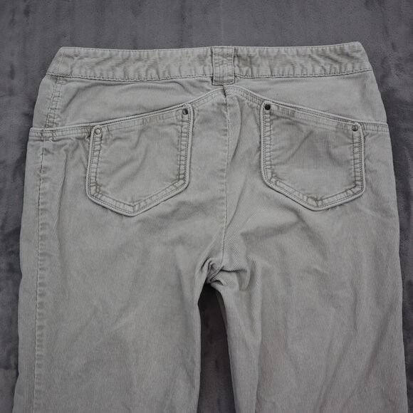 London Pants Womens 6 Gray Chino Bootcut Stretch Corduroy Flat Front Button Zip - Picture 14 of 16